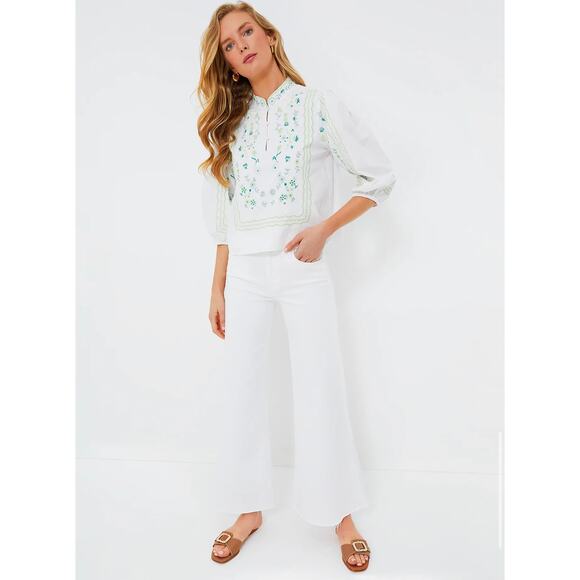 TUCKERNUCK Hyacinth House Green Embroidery Erin Blouse NWT Size XS - Picture 6 of 13